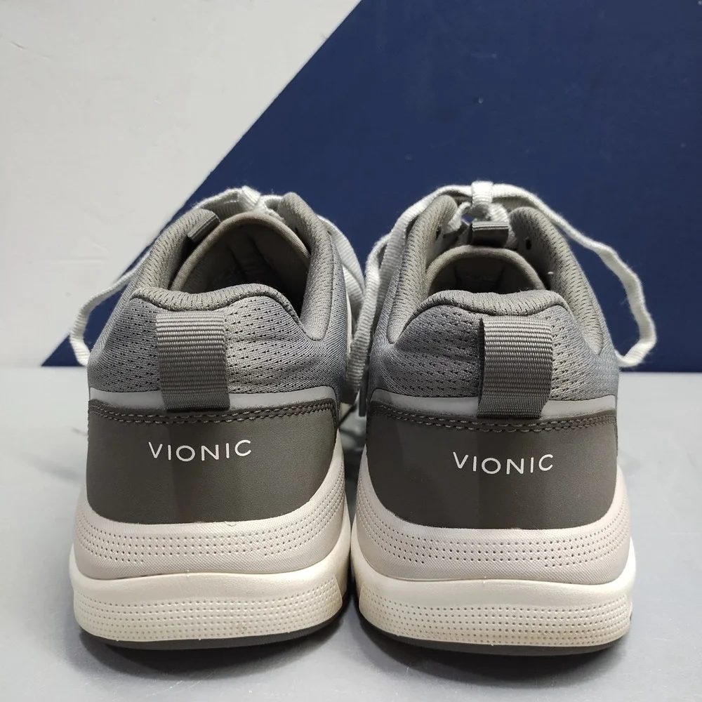 Vionic Walk Strider Sneakers Womens 8 Gray White Arch Support Athletic Lace Up